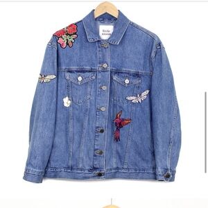 Aritzia Embroidered Denim Jacket